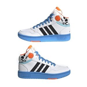 Adidas White and Blue High-Top Sneakers Mickey size 4